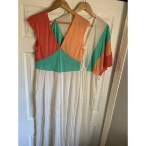 Vintage DIXIE BELLE Peignoir 2pc Set Size Large Color Block Retro Made In USA